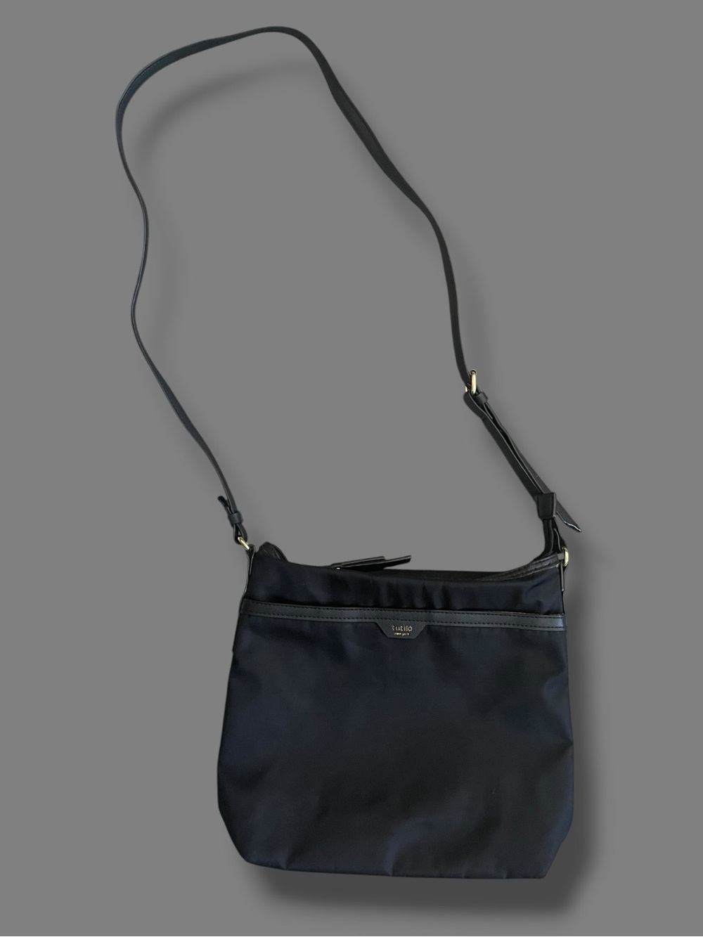 Tutilo New York Black Nylon Crossbody Shoulder Bag
